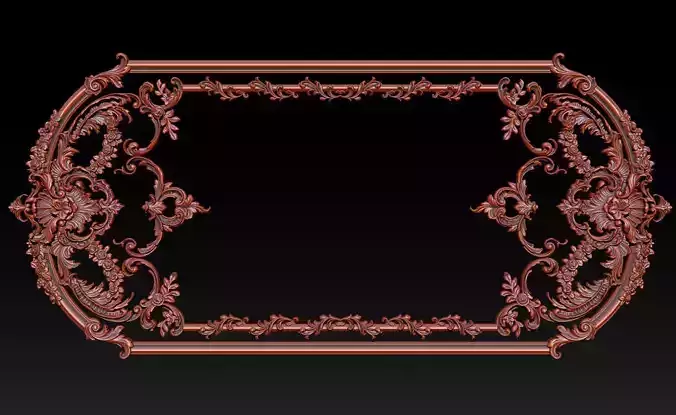 Ornamental Relief CNC Model for Wooden Doors and Wall Panels 1B 3D print model