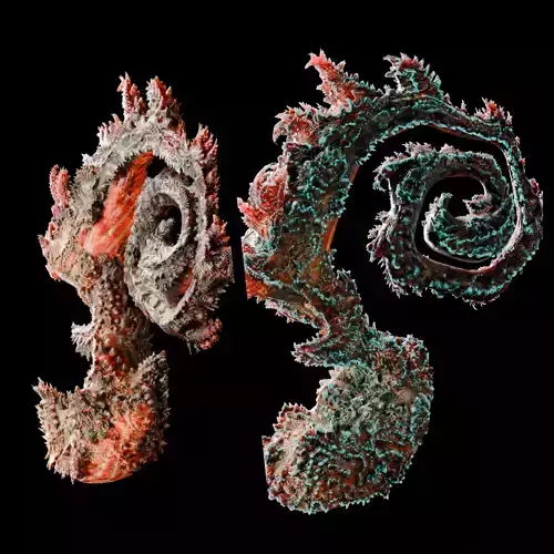 Bioluminescent Tentacle an Organic Fungi Alien Plant Animated Low-poly 3D model 5