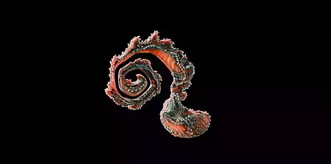 Bioluminescent Tentacle an Organic Fungi Alien Plant Animated Low-poly 3D model 7