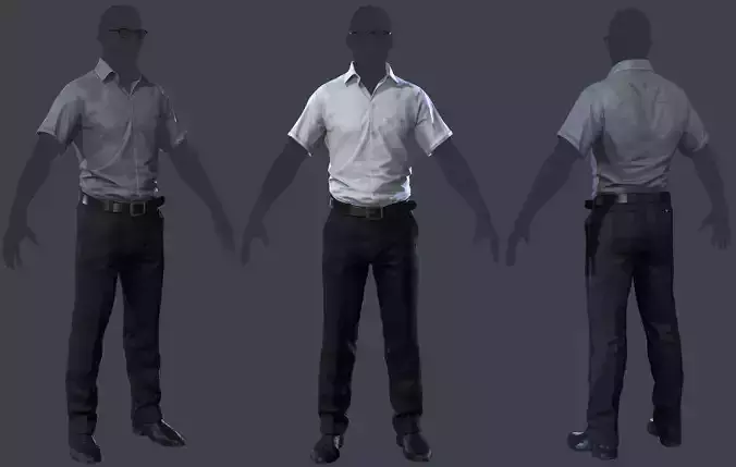 man-1 - clothing-1 Low-poly 3D model