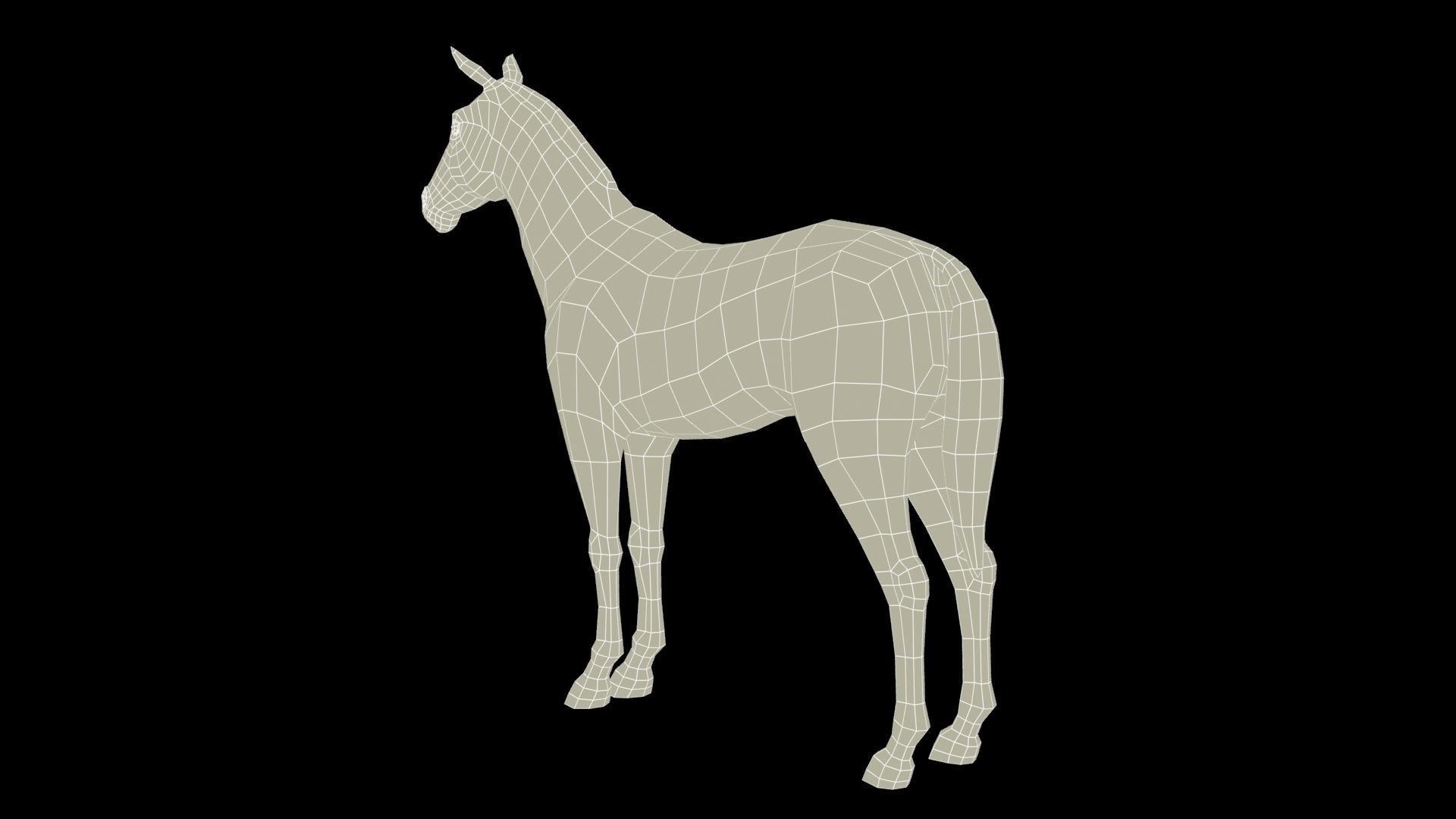 Animated Horse Low-poly 3D model_20