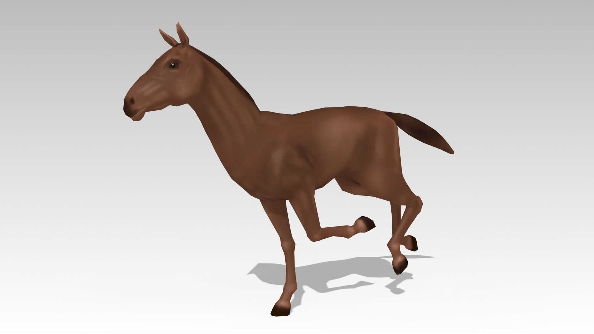 Animated Horse Low-poly 3D model_16