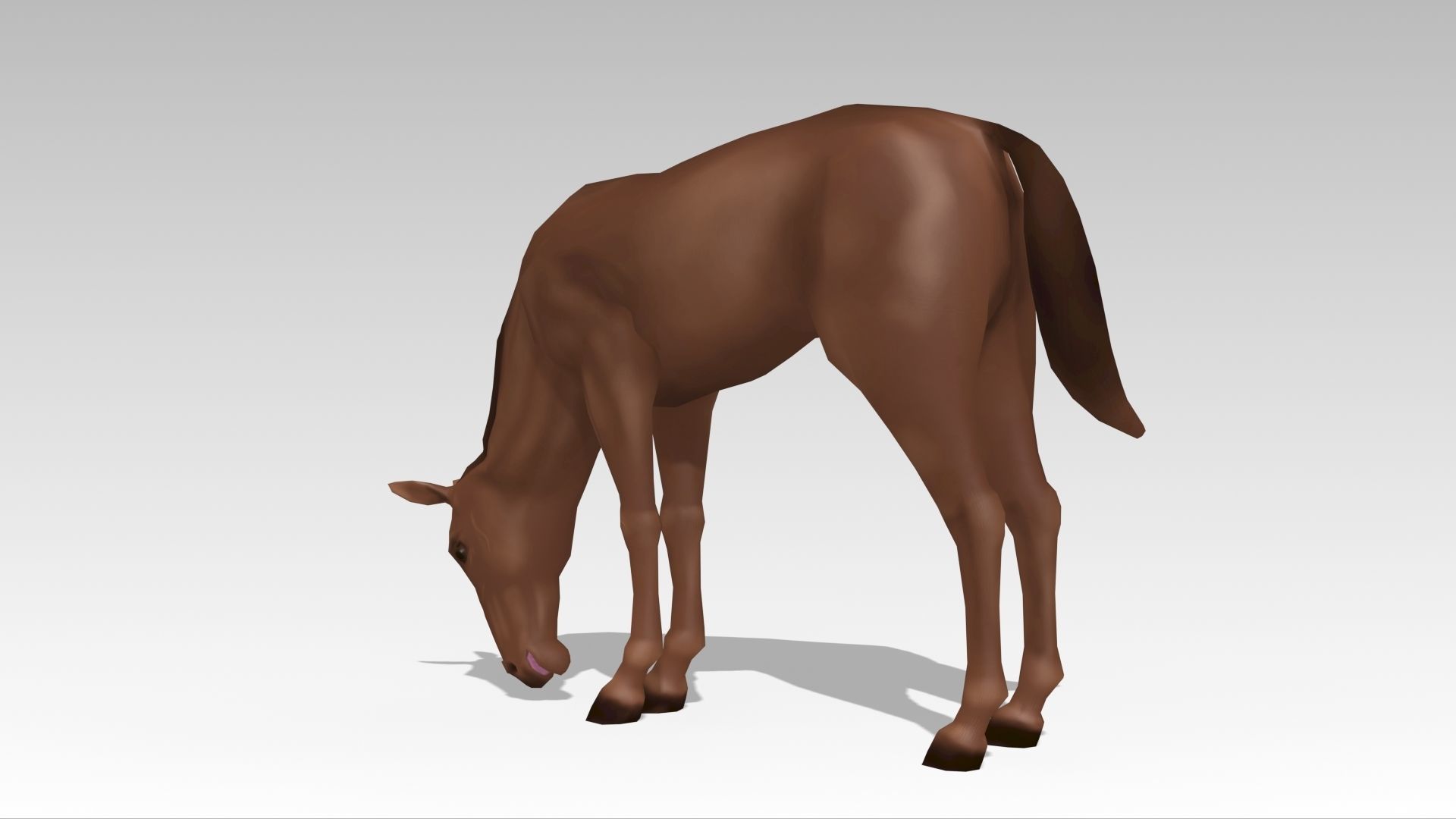 Animated Horse Low-poly 3D model_14