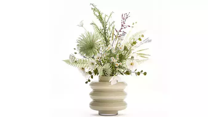Beautiful Bouquet Wildflowers Poppy Daisy Vase