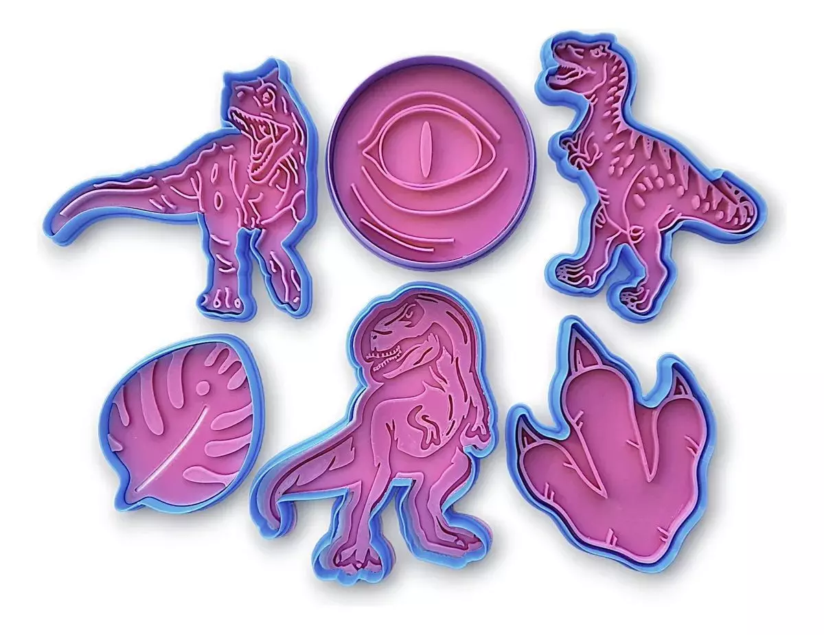 Realistic Dinosaur Cookie Cutters X6 3D print model