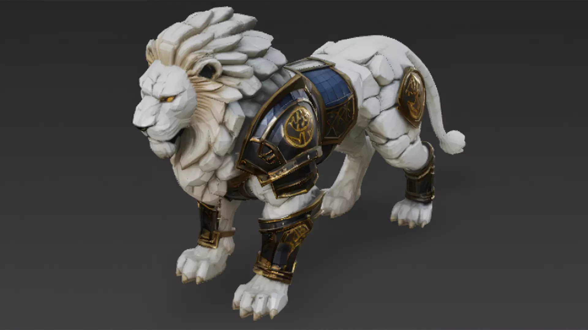 Fantasy Lion Creature Low-poly 3D model