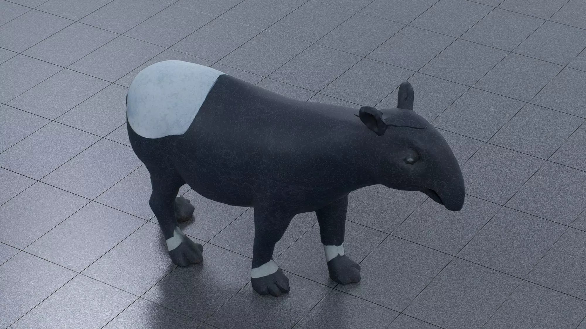 Malayan Tapir Low-poly 3D model
