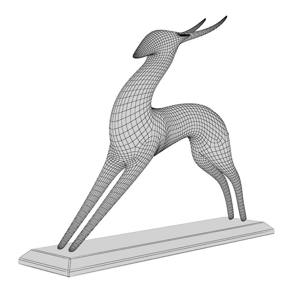 Antelope Sculpture P 3D print model_15
