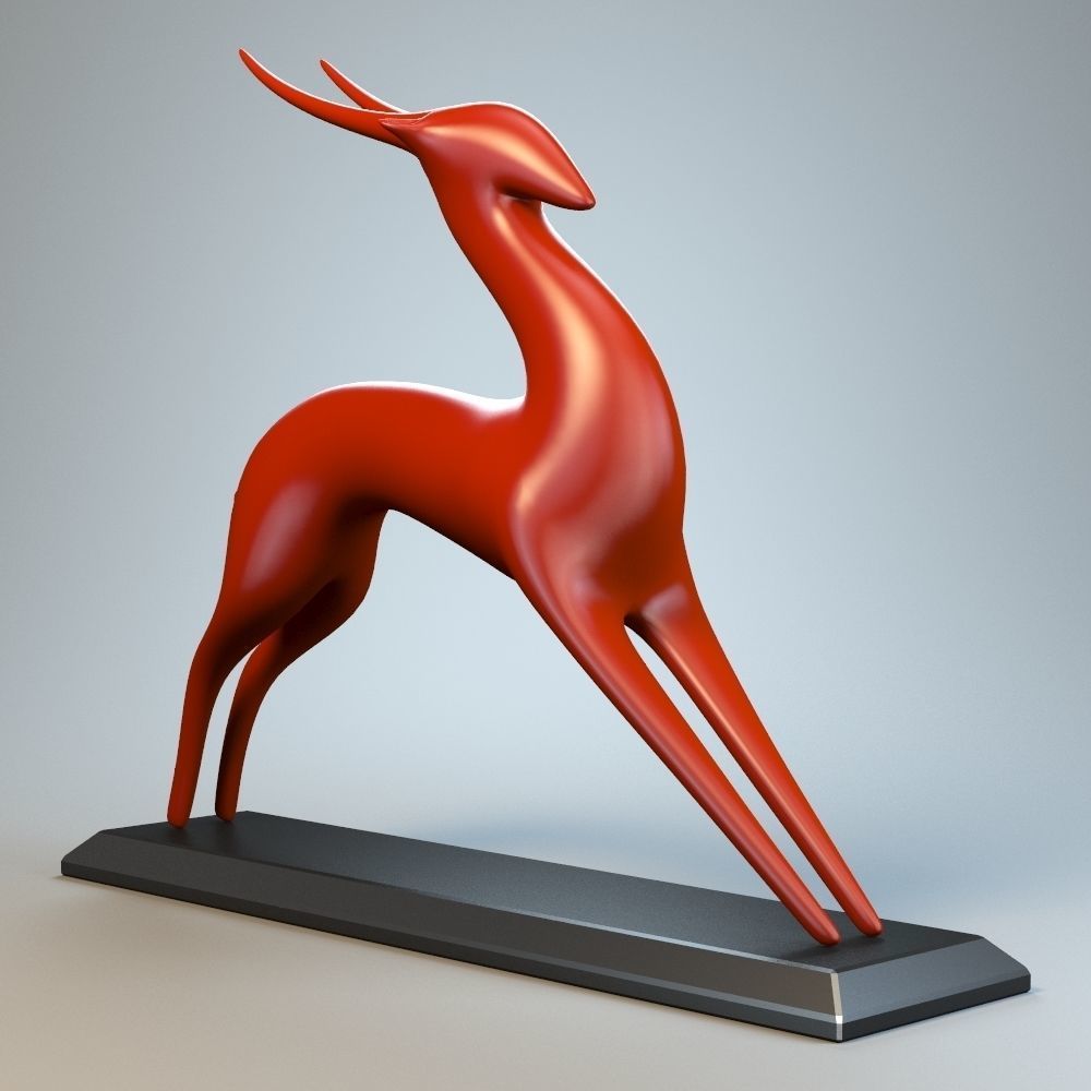 Antelope Sculpture P 3D print model_1