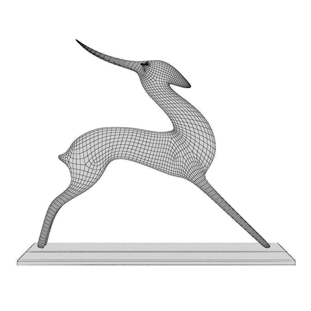Antelope Sculpture P 3D print model_8