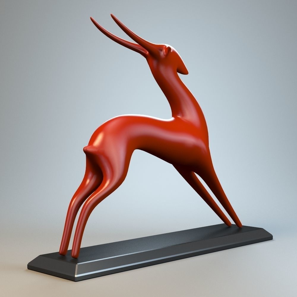 Antelope Sculpture P 3D print model_7