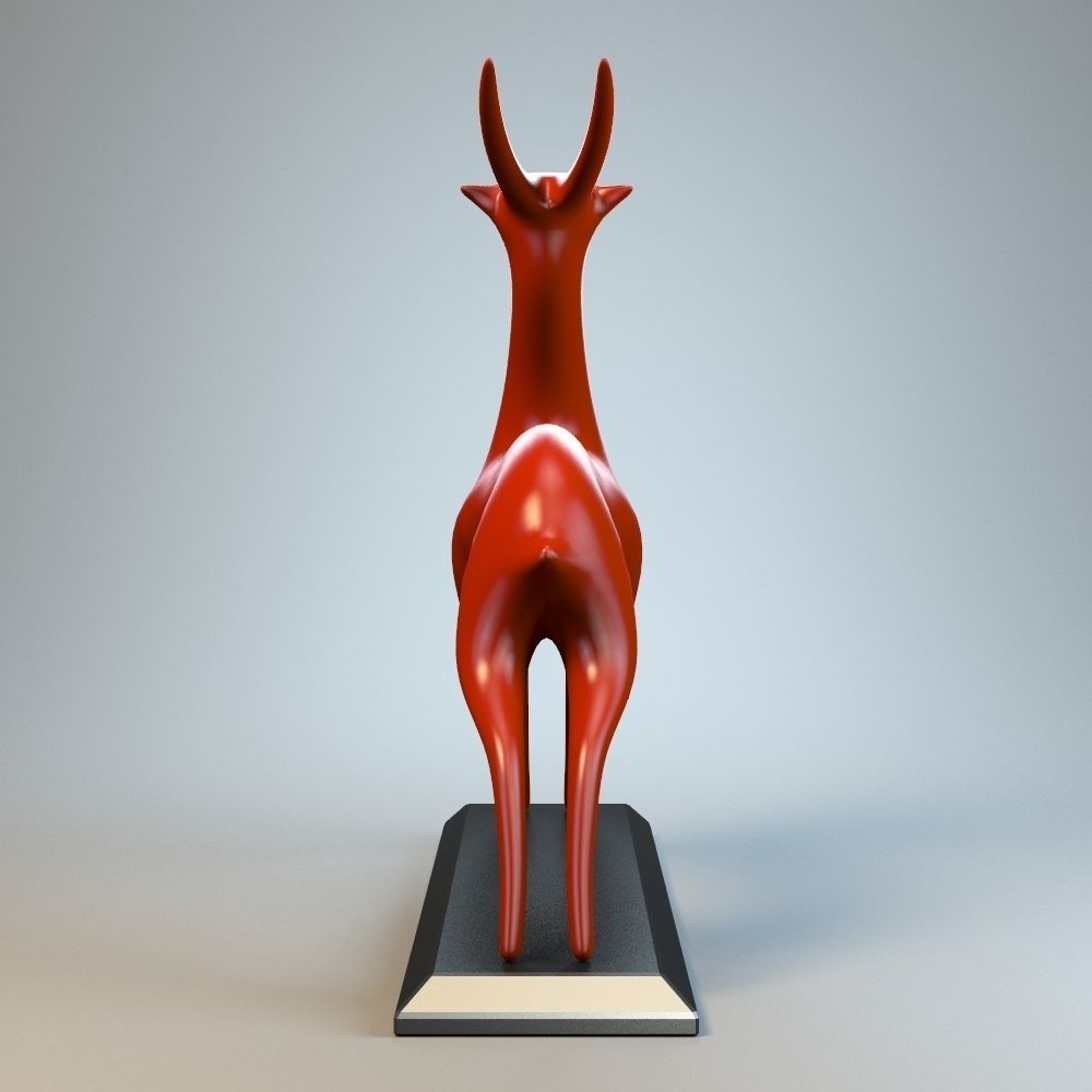 Antelope Sculpture P 3D print model_3