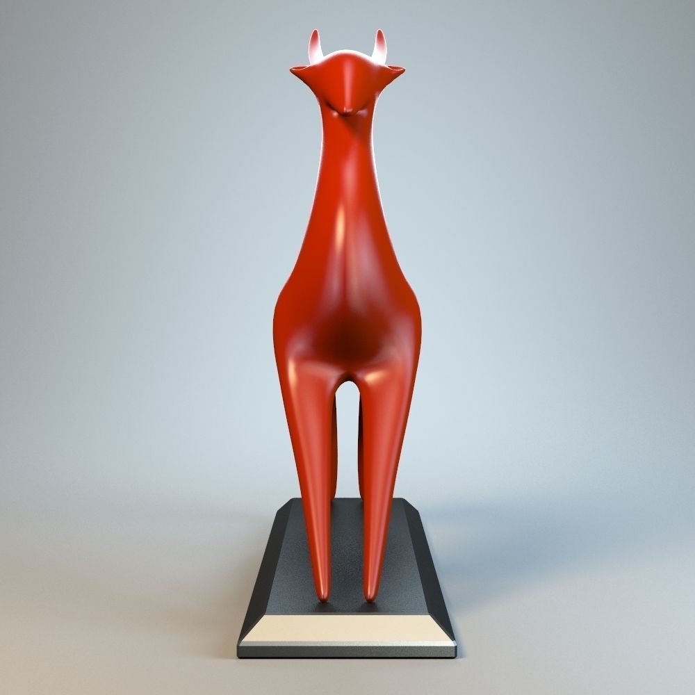 Antelope Sculpture P 3D print model_5