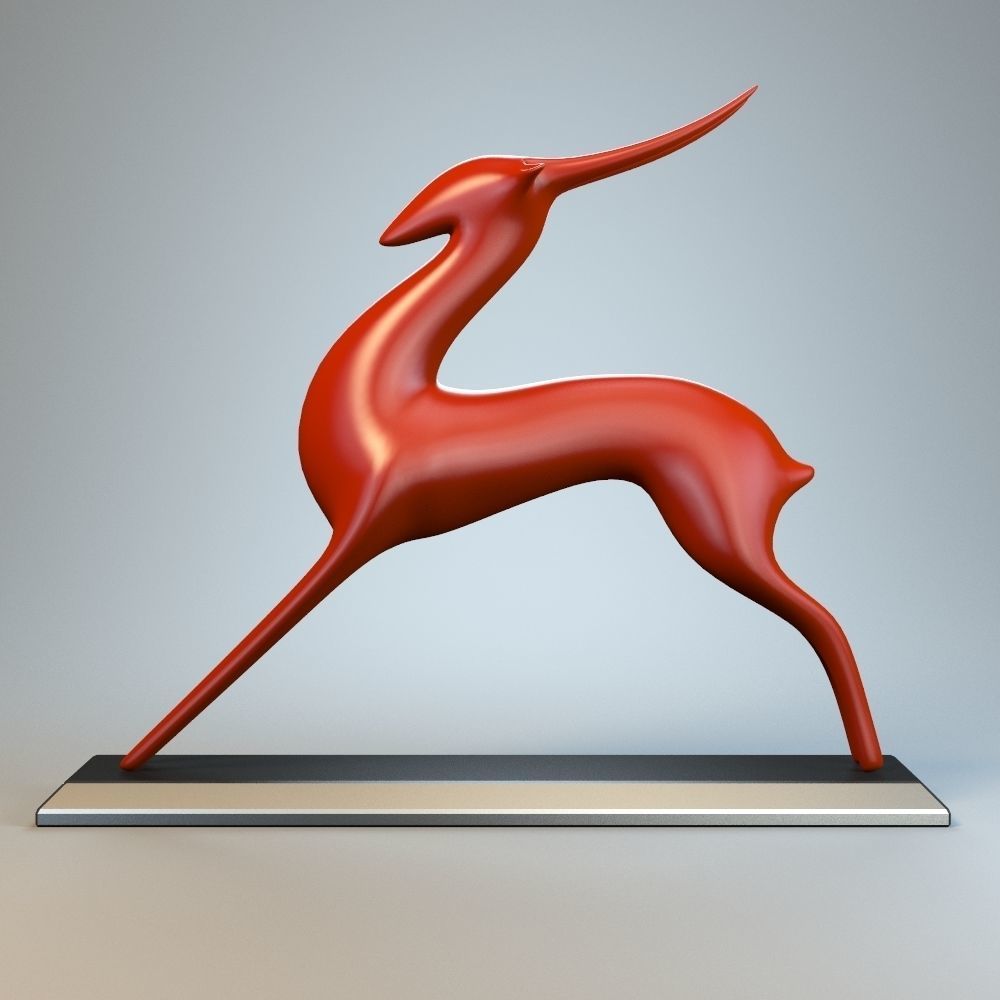 Antelope Sculpture P 3D print model_2