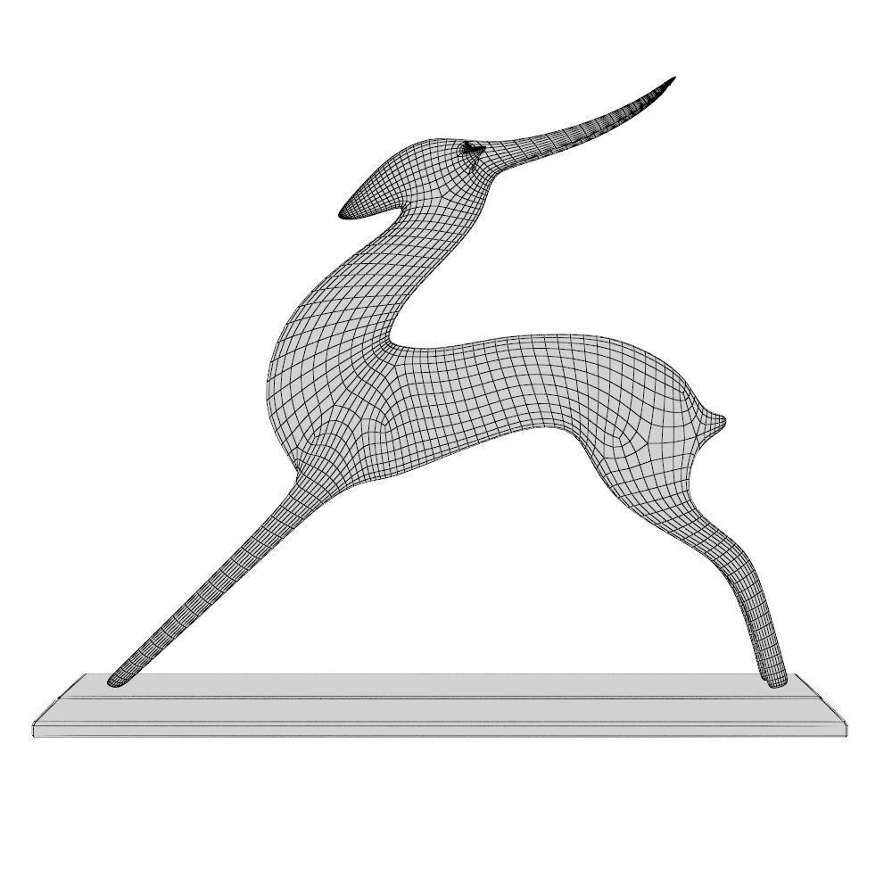 Antelope Sculpture P 3D print model_12