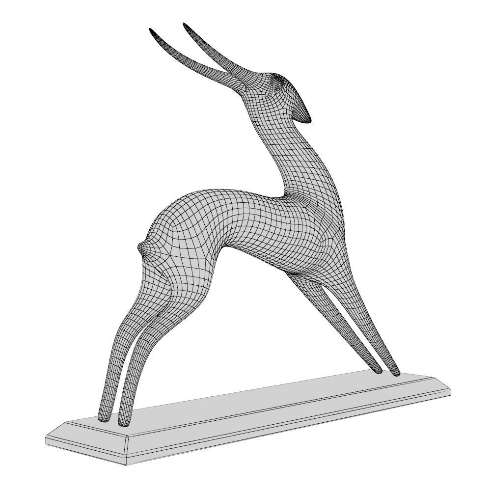 Antelope Sculpture P 3D print model_10