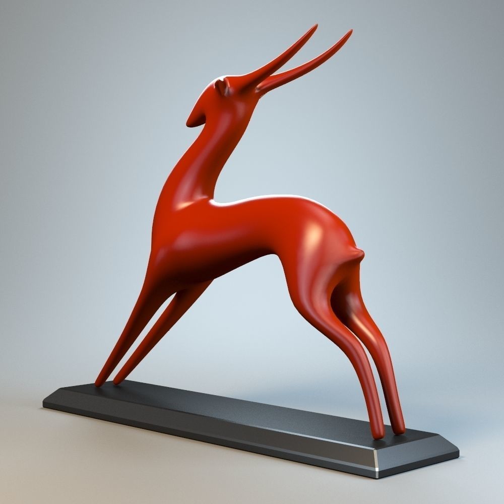 Antelope Sculpture P 3D print model_6