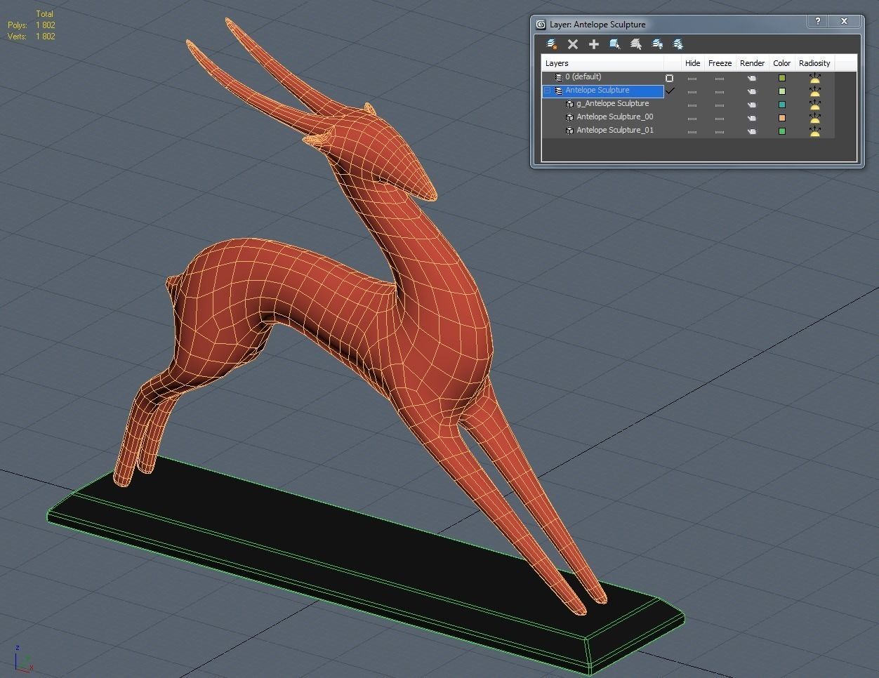 Antelope Sculpture P 3D print model_16