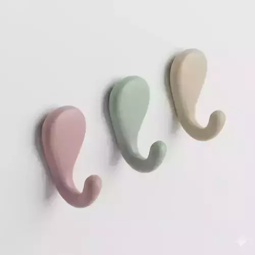 Kitchen Folding Wall Hooks Storage 3D Model