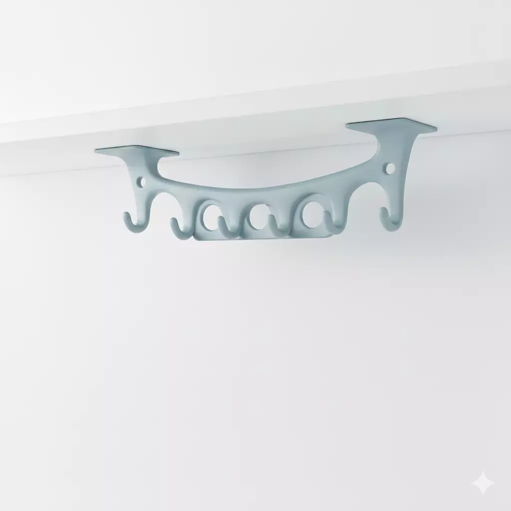Kitchen Folding Undershelf Hanging Hooks 3D 3D print model
