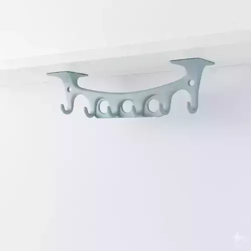 Kitchen Folding Undershelf Hanging Hooks 3D
