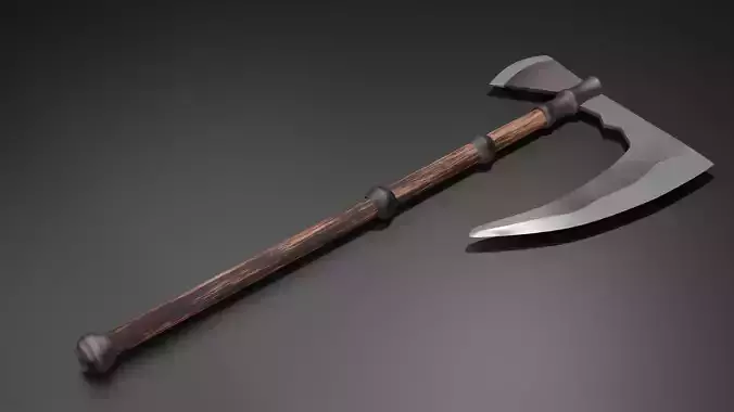 Double-Bladed Fantasy Axe 