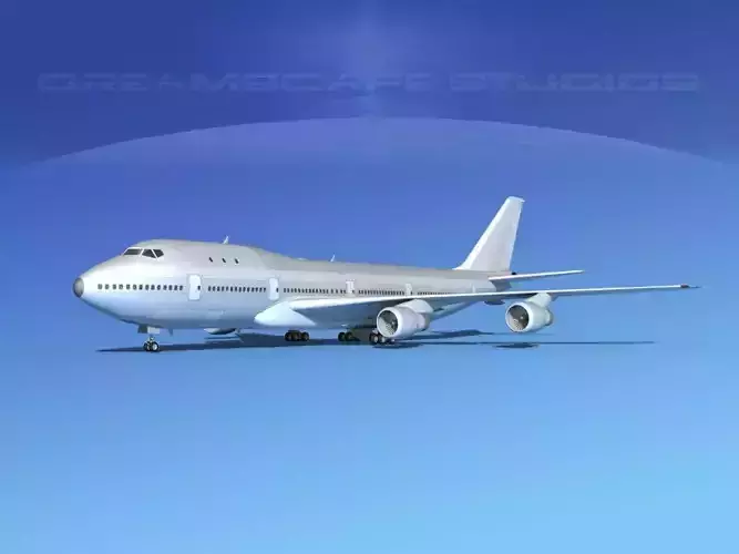 Boeing 747-100 Bare Metal 3D model
