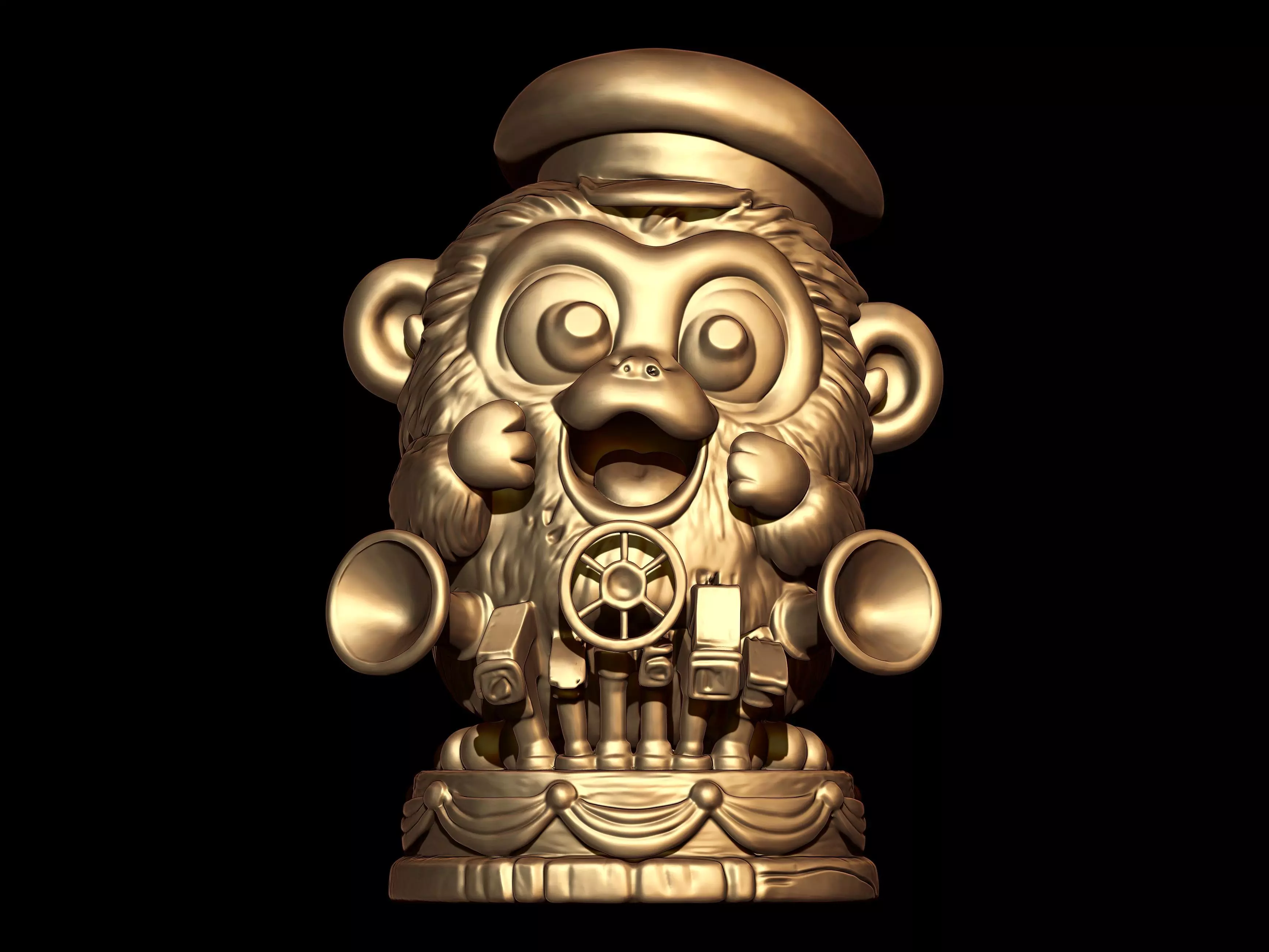 Whimsical Golden Monkey 3D print model