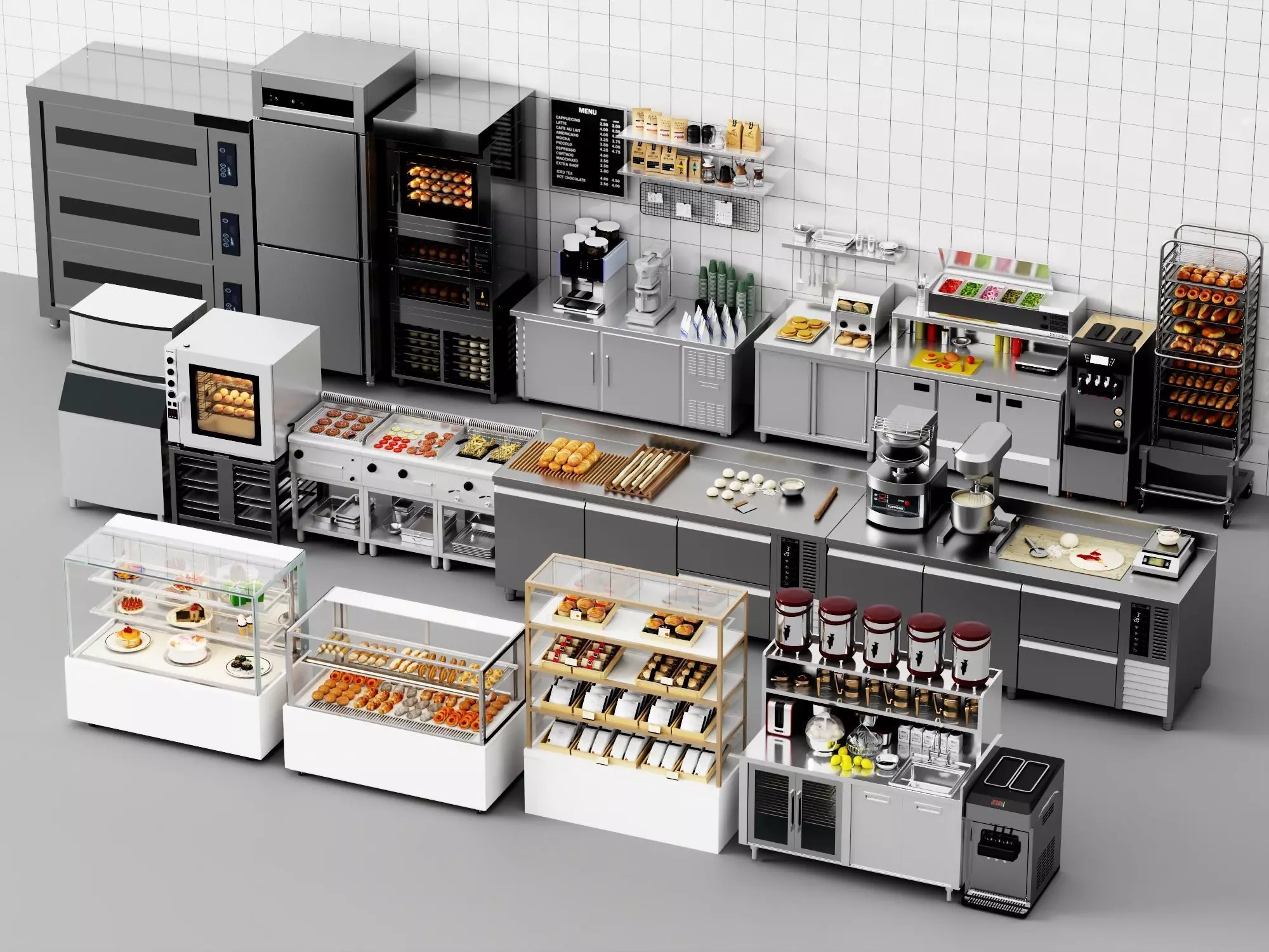 Bakery Cafe Kitchen Interior 3D Model Low-poly 3D model