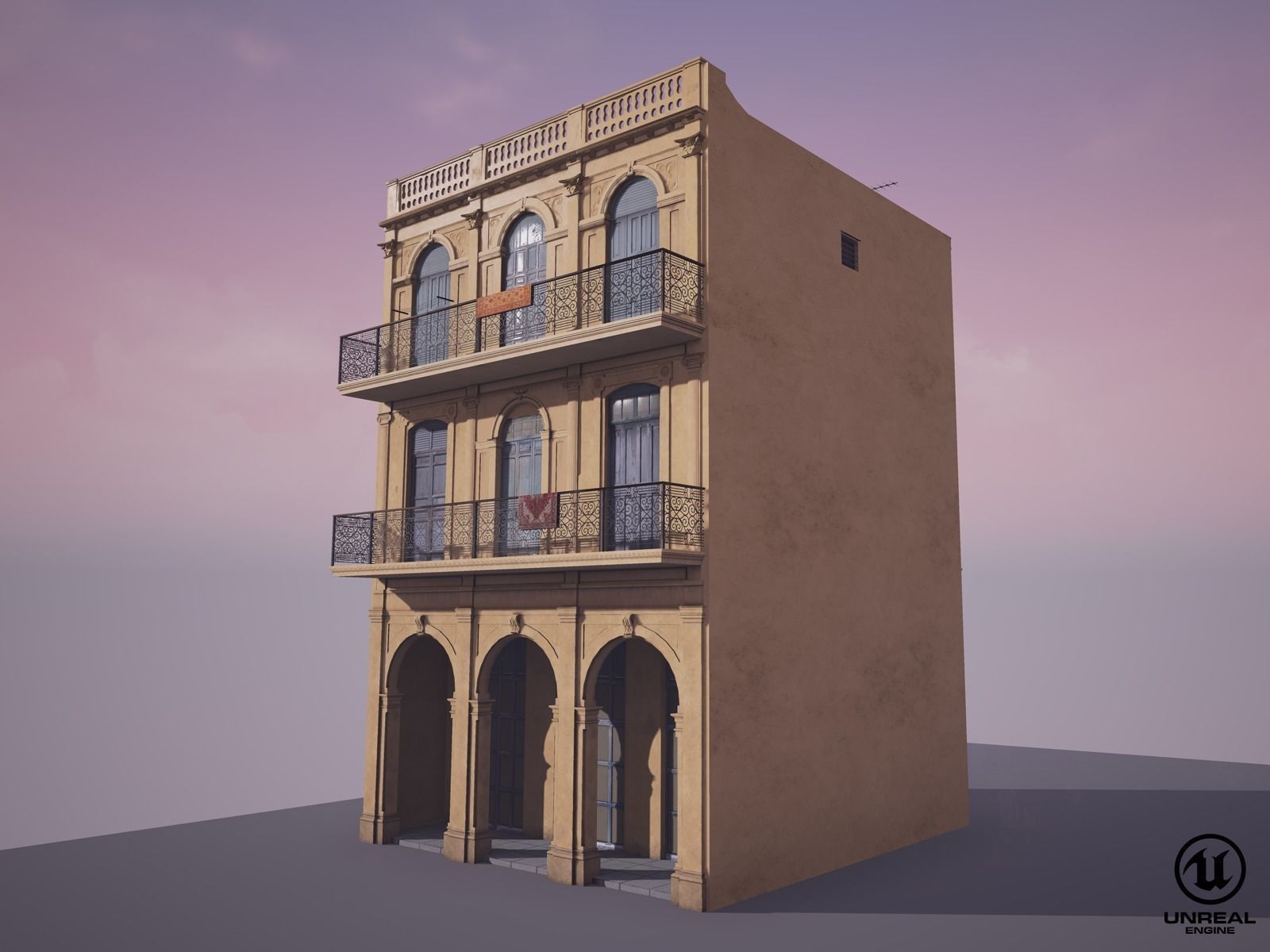 Cuban House Low-poly 3D model_15