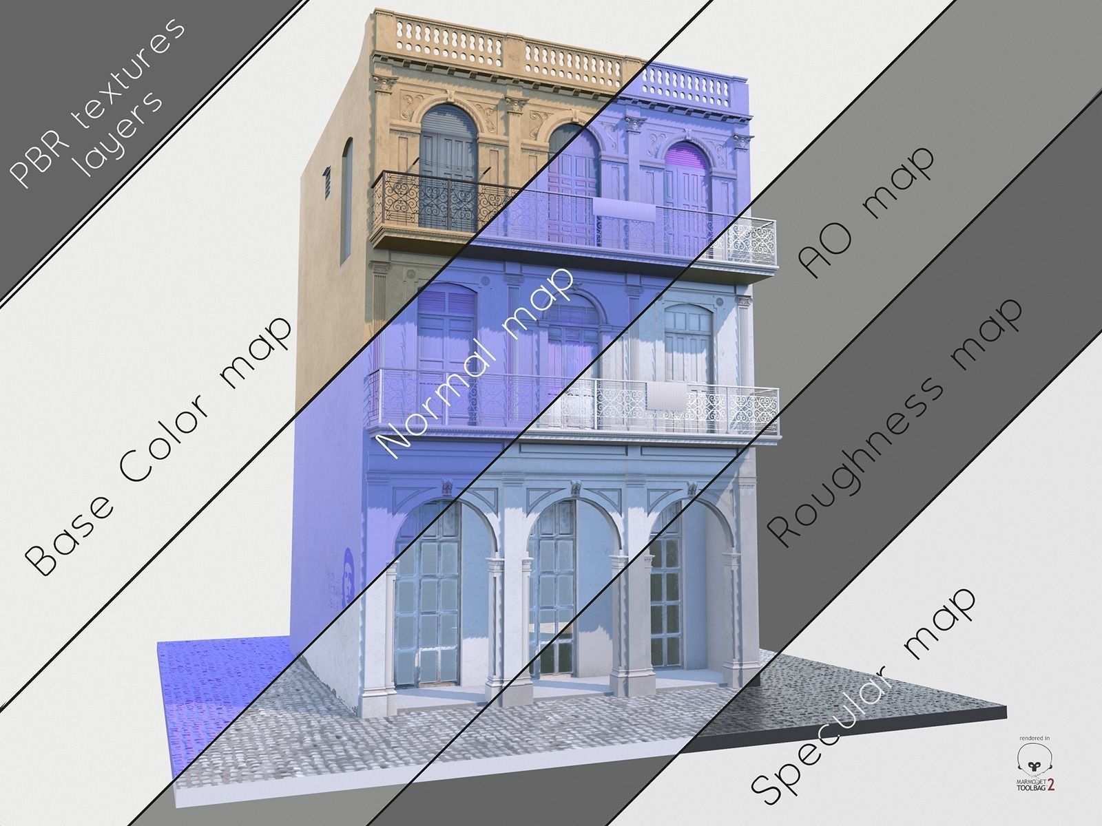Cuban House Low-poly 3D model_21