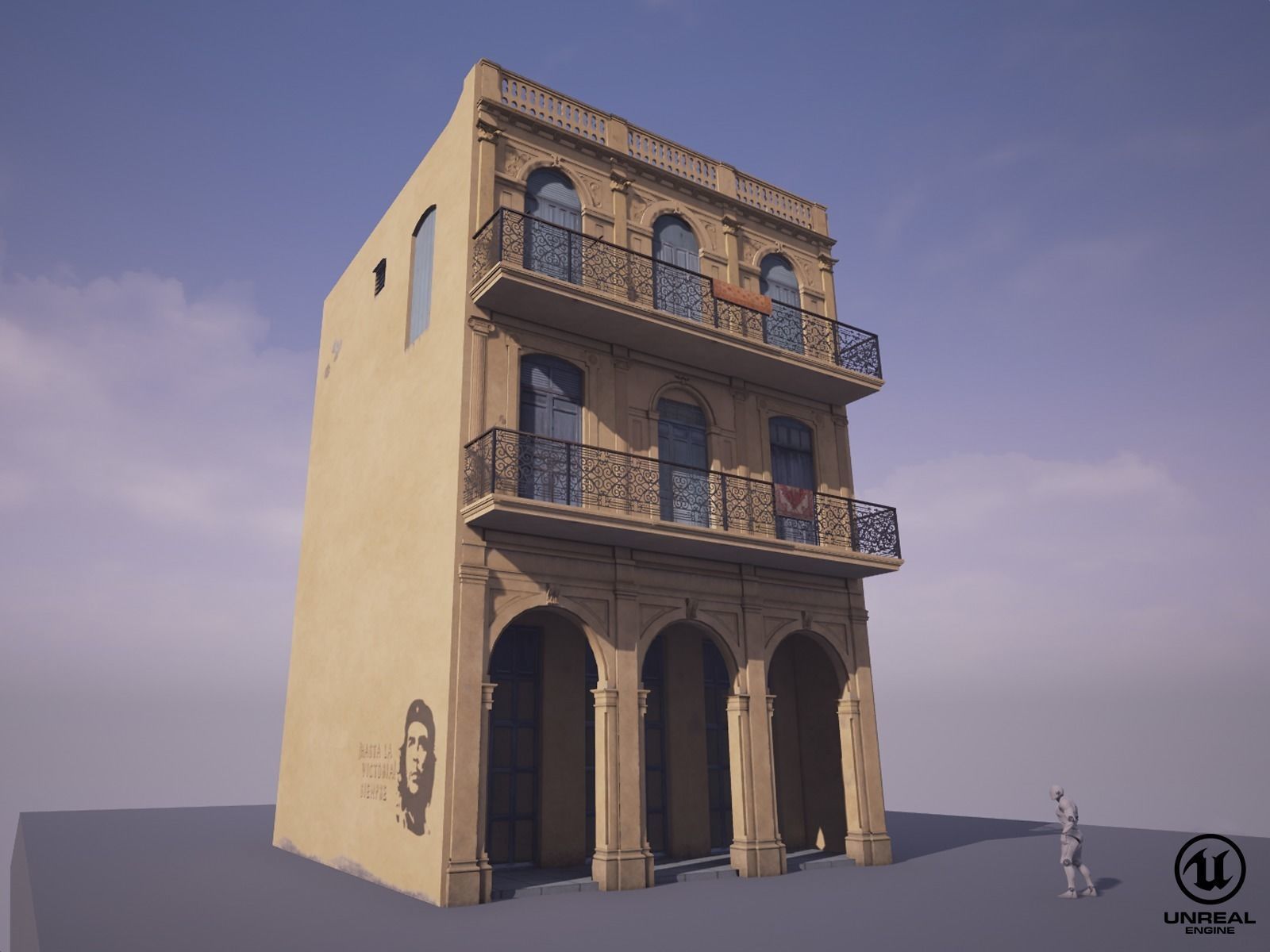 Cuban House Low-poly 3D model_14