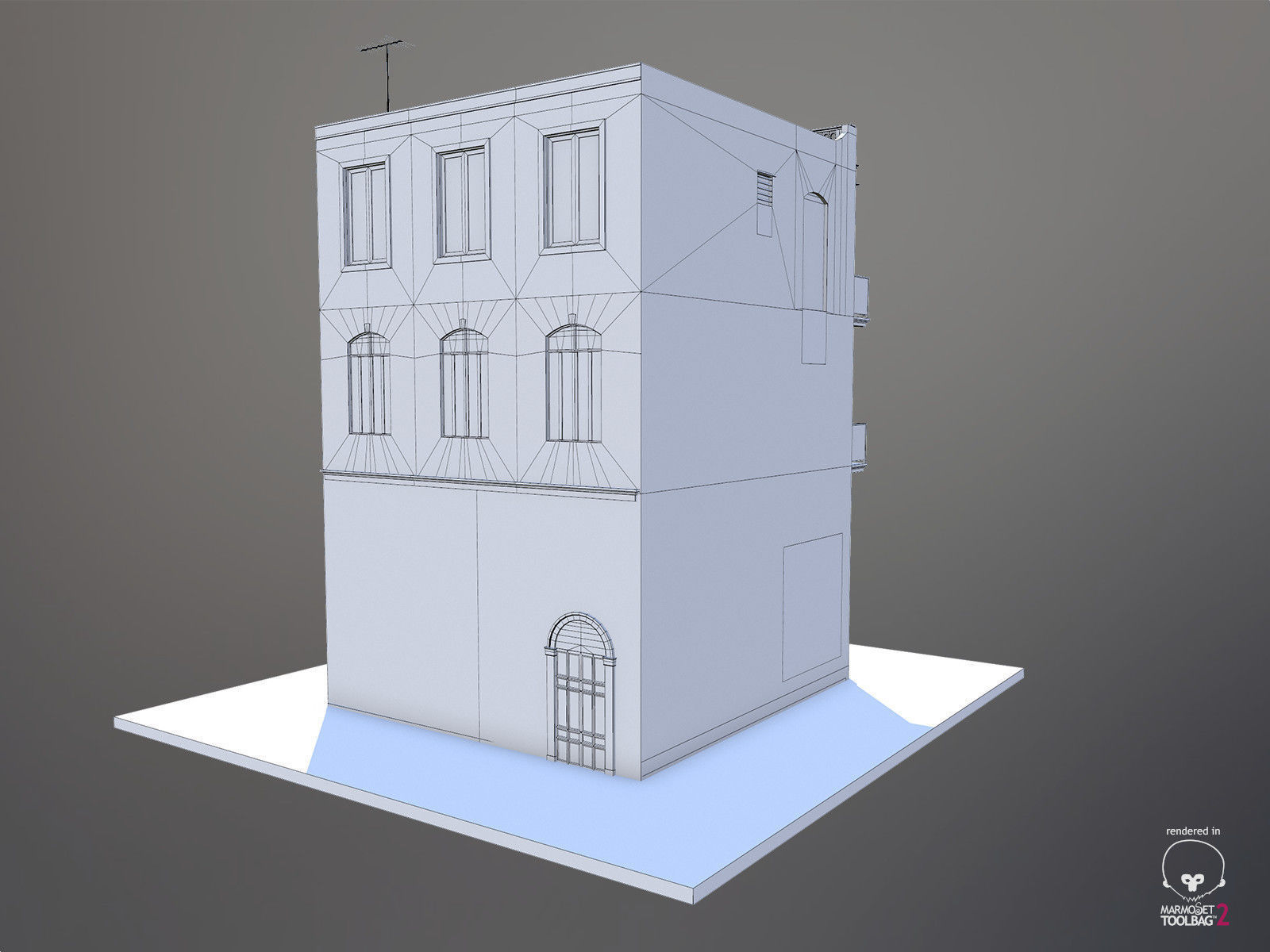 Cuban House Low-poly 3D model_11