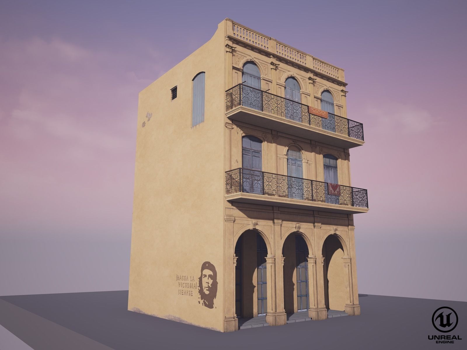 Cuban House Low-poly 3D model_16