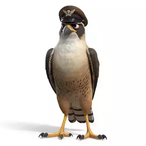 Stylized 3D Cartoon Pilot Falcon Character
