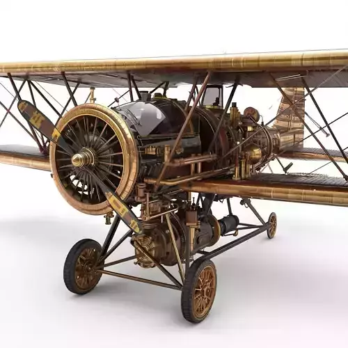 Stylized 3D Steampunk Vertical Takeoff Aircraft