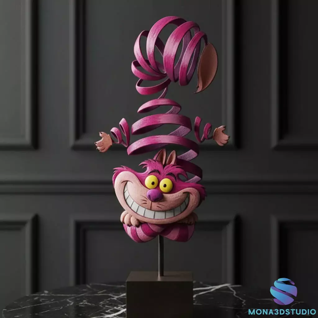 Cheshire Cat Alice in Wonderland - 3D Printable STL 3D print model
