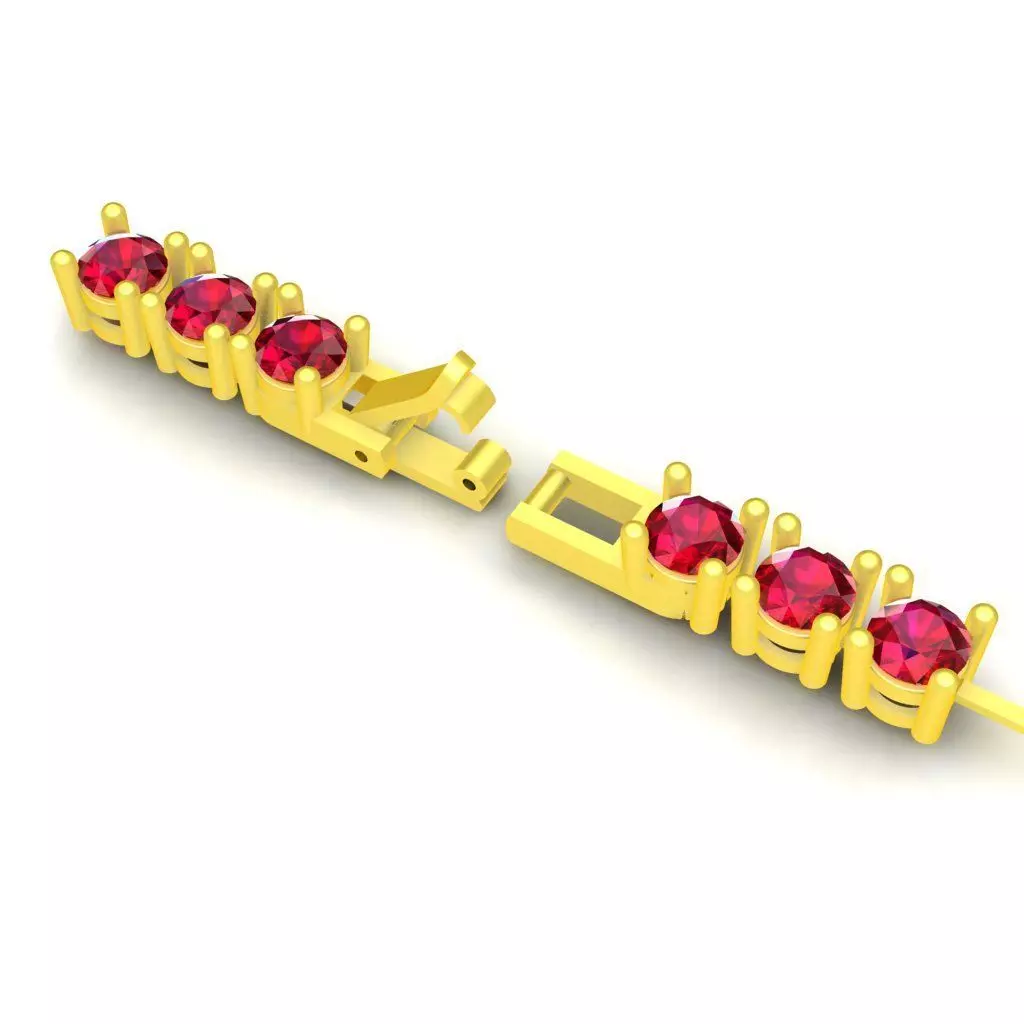 5mm Round Diamond Tennis Bracelet with Clasp 3D Model 108a 3D print model