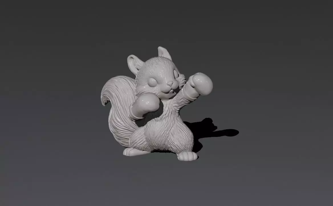 boxing squirrel 3d print model 3D print model