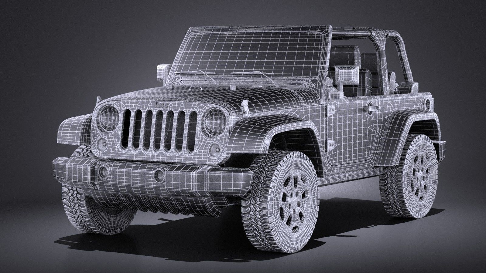 Jeep Wrangler Willis Wheeler 2016 VRAY  3D model_14
