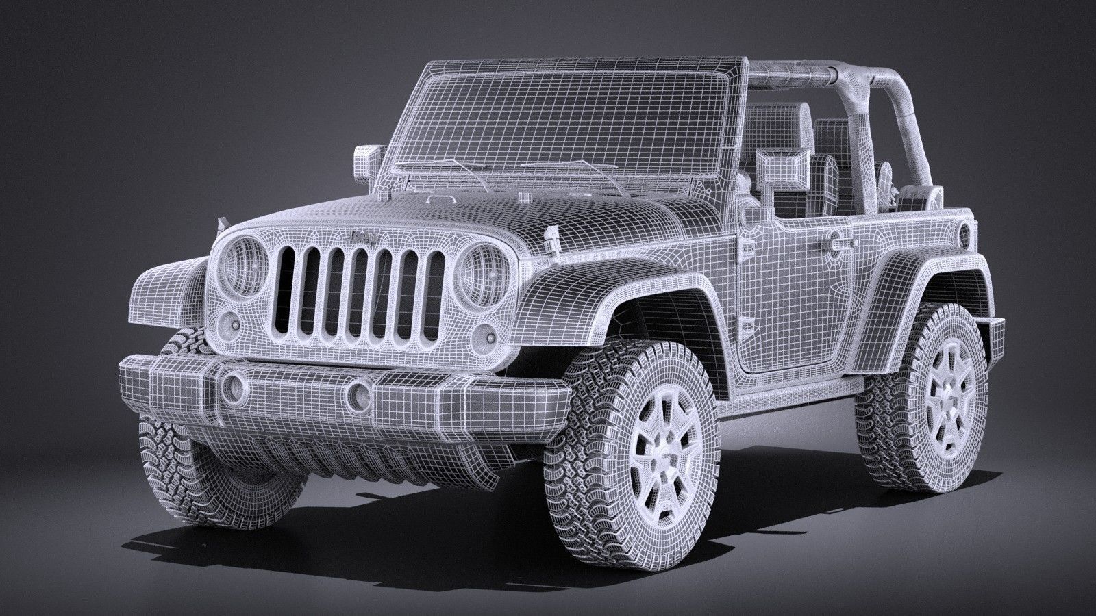 Jeep Wrangler Willis Wheeler 2016 VRAY  3D model_16