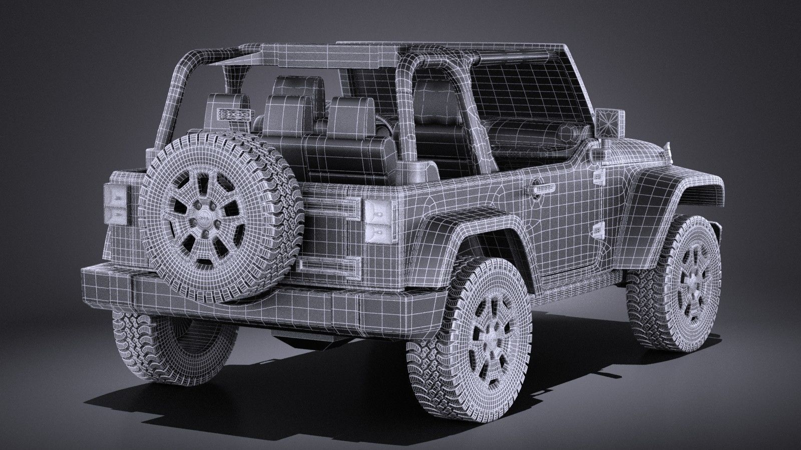 Jeep Wrangler Willis Wheeler 2016 VRAY  3D model_17