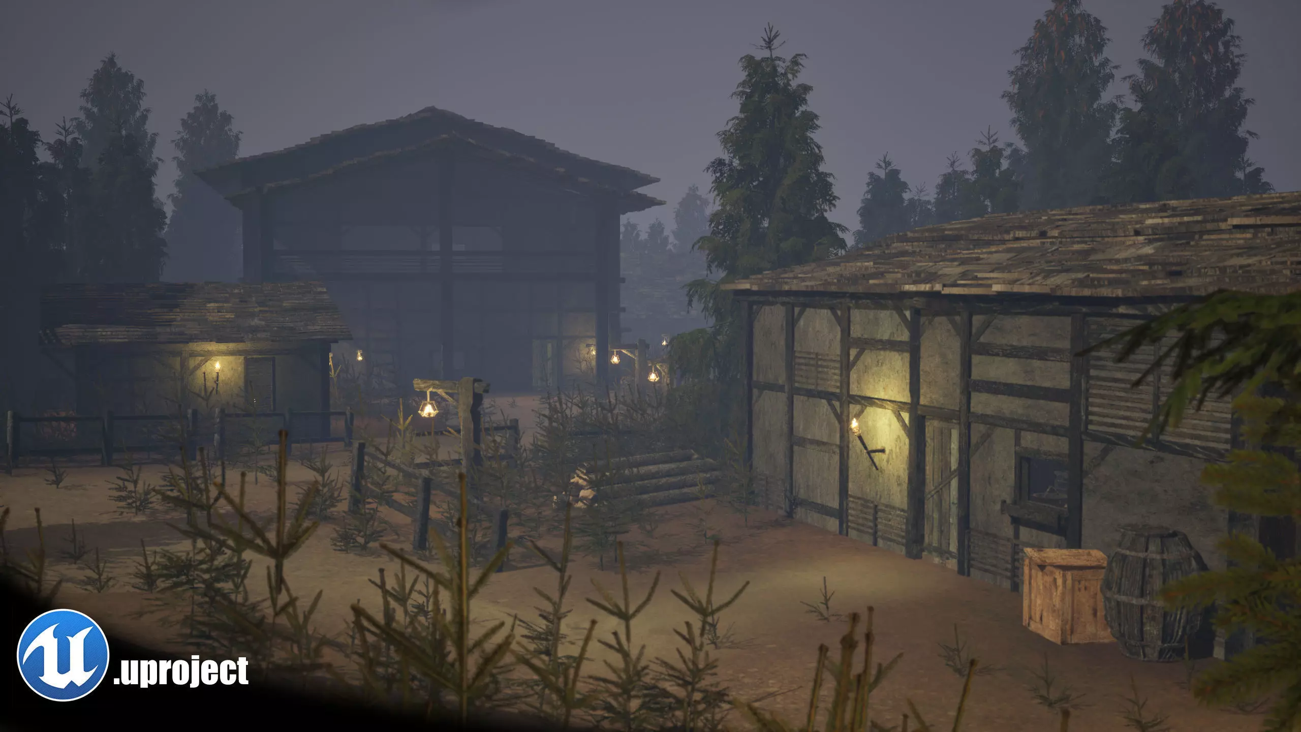 Medieval Village Houses Pack GameReady UE5 Low-poly 3D model