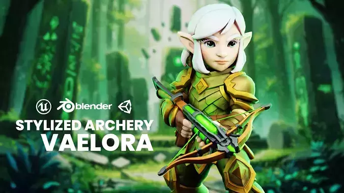 Stylized Medieval Character Archery - Vaelora
