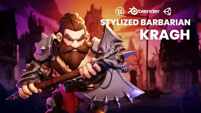 Stylized Medieval Character Barbarian - Kragh