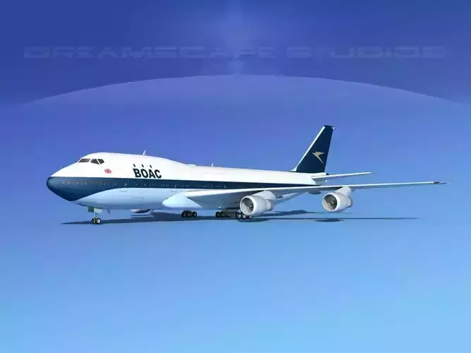 Boeing 747-100 Jumbo Jet BOAC 3D model