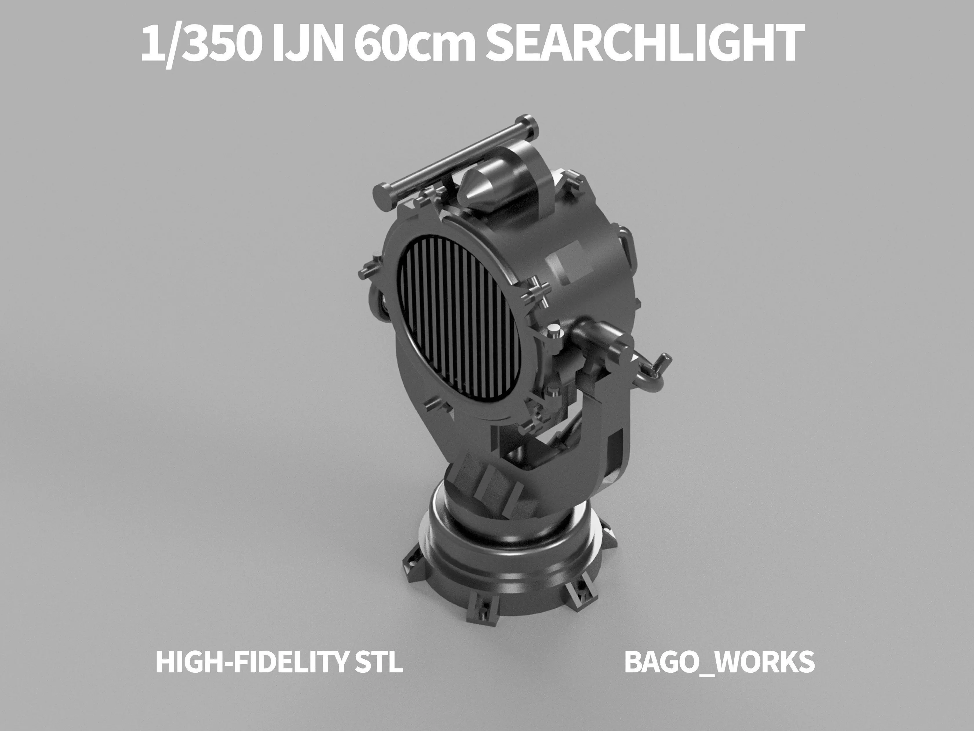 1-350 IJN 60cm Searchlight STL 3D print model
