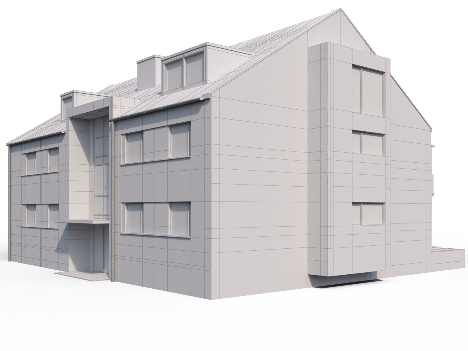 Modern appartment house 3D model_9