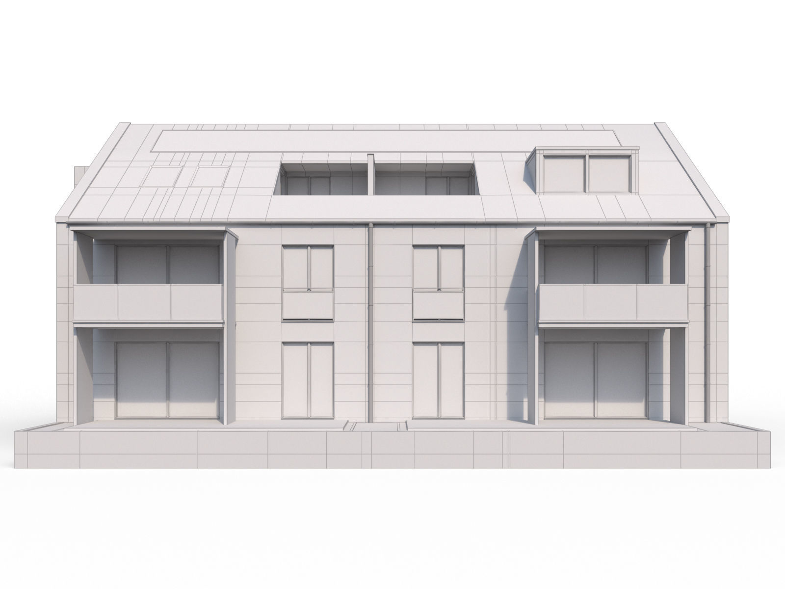 Modern appartment house 3D model_3