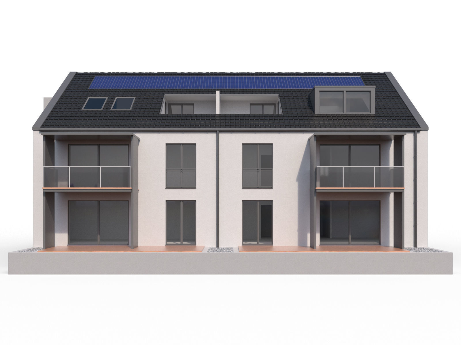 Modern appartment house 3D model_2